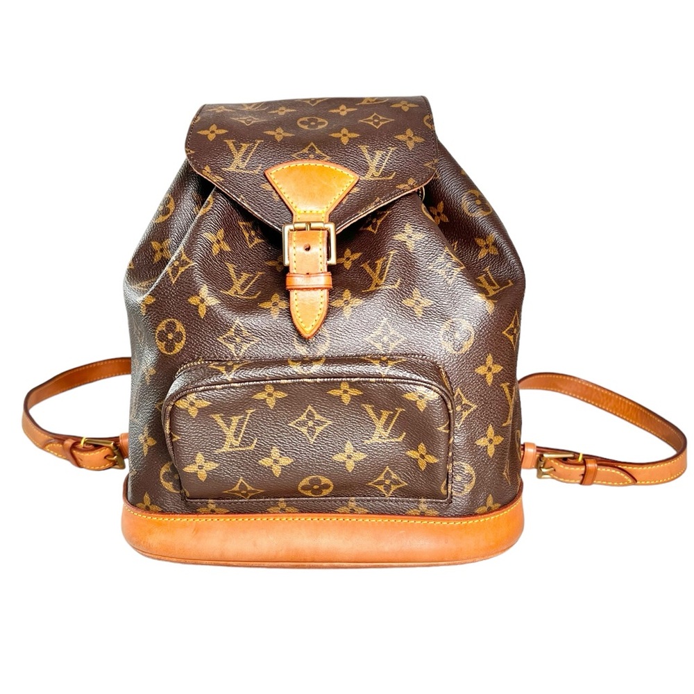 Louis Vuitton Monogram Canvas Brown Backpack with Tan Trim